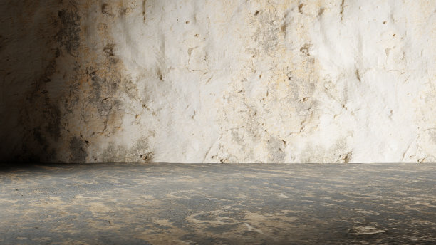 3 d渲染。带侧灯的混凝土墙图片下载