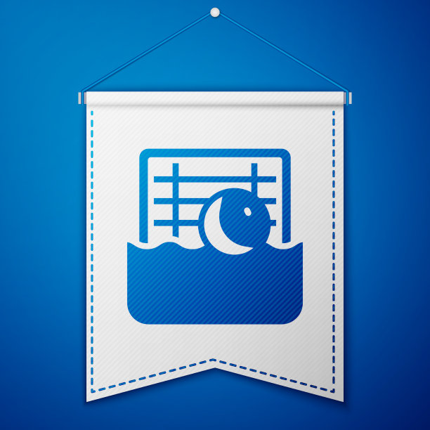 蓝色水球图标孤立的蓝色背景图片下载