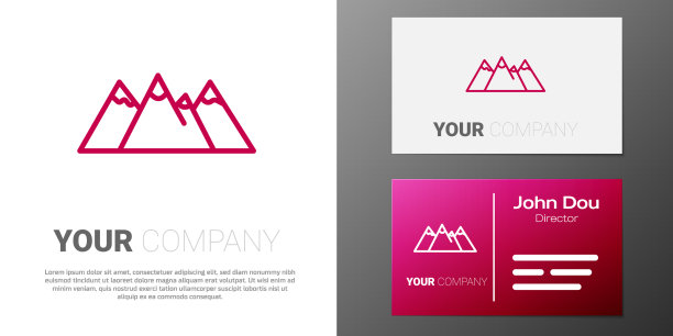 标志类型线与山脉的加拿大景观图片下载