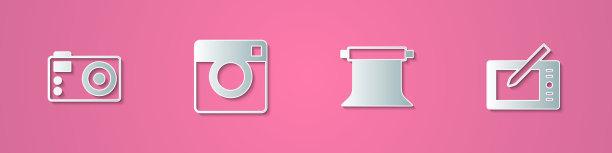 集剪纸摄影相机空照相馆图片下载