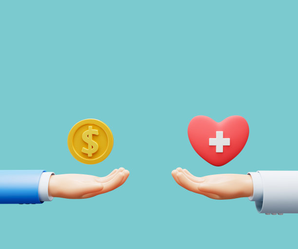 3d卡通手为健康买单。支付的概念。3 d illustration.jpg图片下载