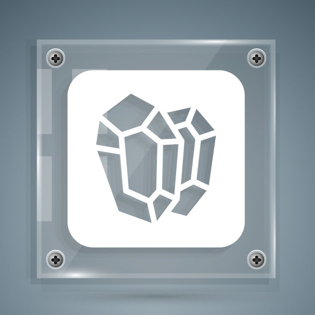 白色宝石石图标孤立在灰色背景图片下载