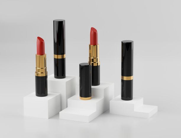 3 d演示。各种风格的化妆口红模型图片下载