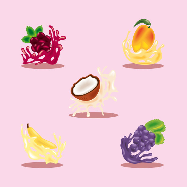 一套水果和水花图片下载