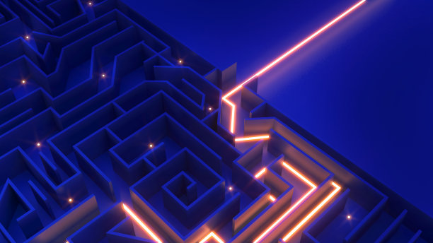 冒险的迷宫，迷路和寻找出路，跳出画面，3D渲染图片下载