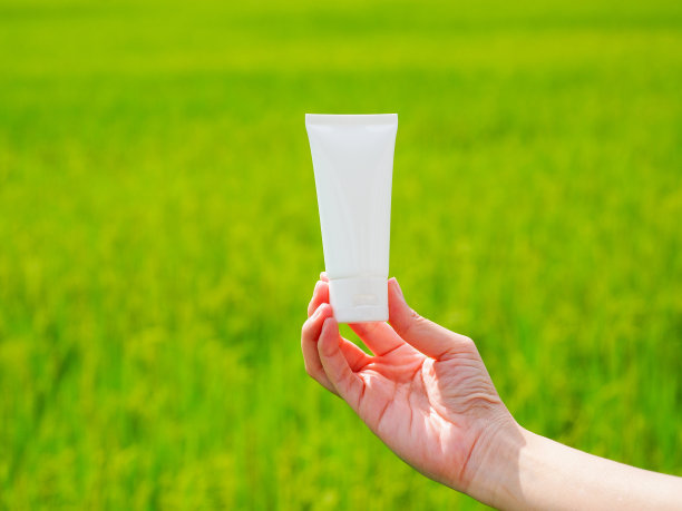 天然白筒霜稻田绿底色图片下载