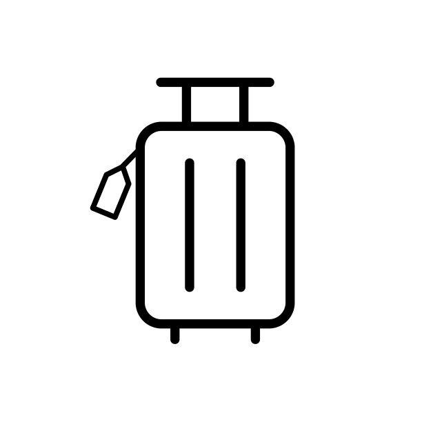 带标签的行李箱图标。行李。向量。图片下载