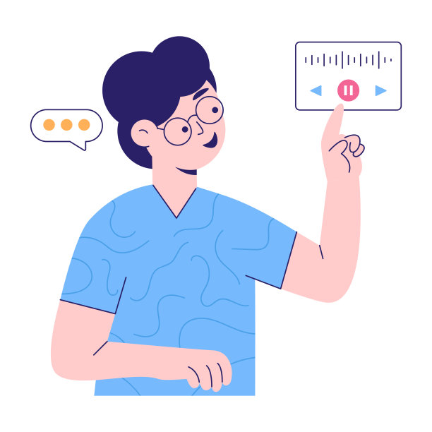 时髦的平面插图语音聊天图片下载