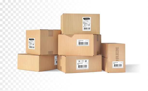 白色背景下的纸板箱特写镜头图片下载