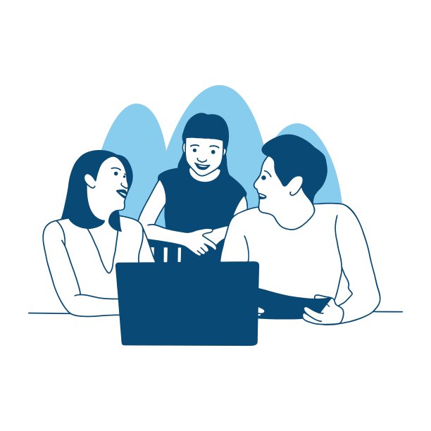 与父母一起在笔记本电脑上学习的女孩图片下载