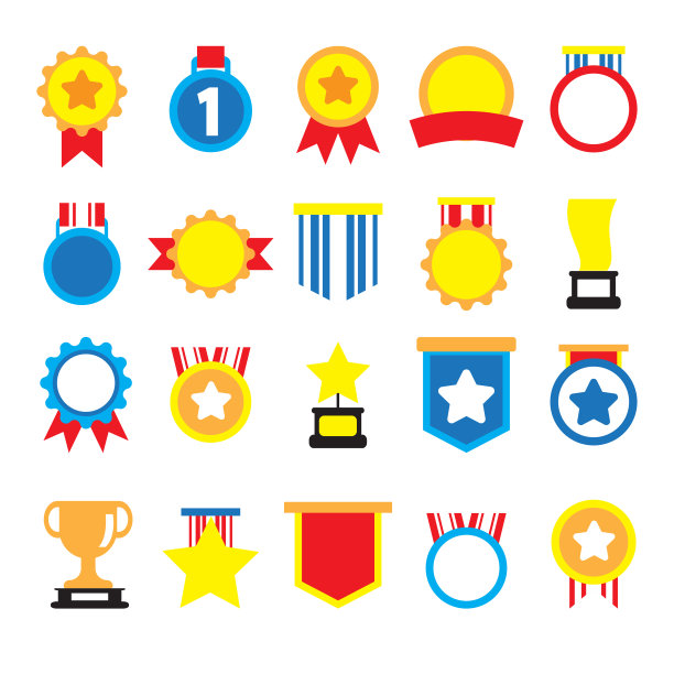 奖杯图标向量束的胜利概念图片下载