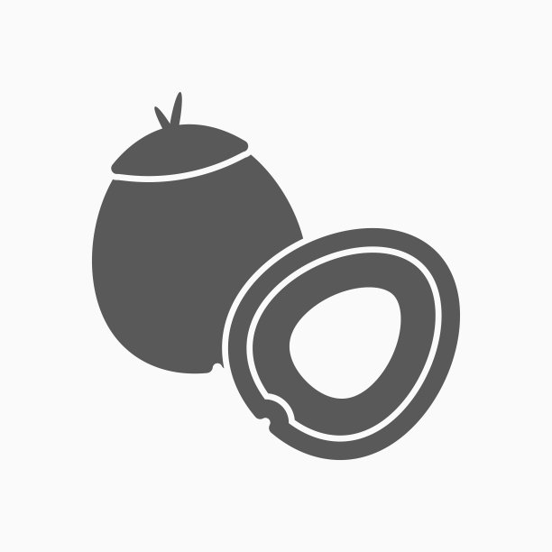 椰子图标，水果矢量插图图片下载