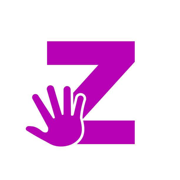 字母Z手标识概念手护理，慈善标志和捐赠标志符号向量模板图片下载