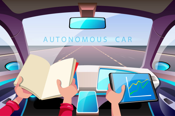 基于HUD界面的自动驾驶汽车驾驶舱人工智能无人驾驶安全系统。图片下载