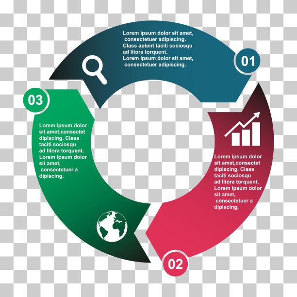 图表信息图业务模板图标，饼圈图，可视化矢量插图图片下载