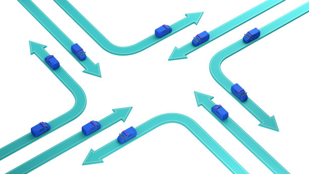 警车上不同方向的箭头孤立在白色上图片下载