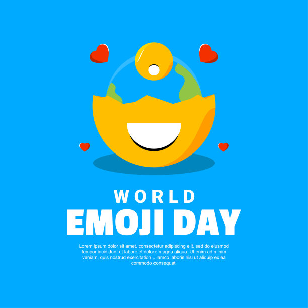 世界表情符号日问候时刻的背景设计图片下载