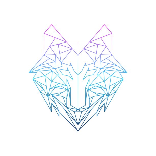 狼多边形极简标志设计图片下载