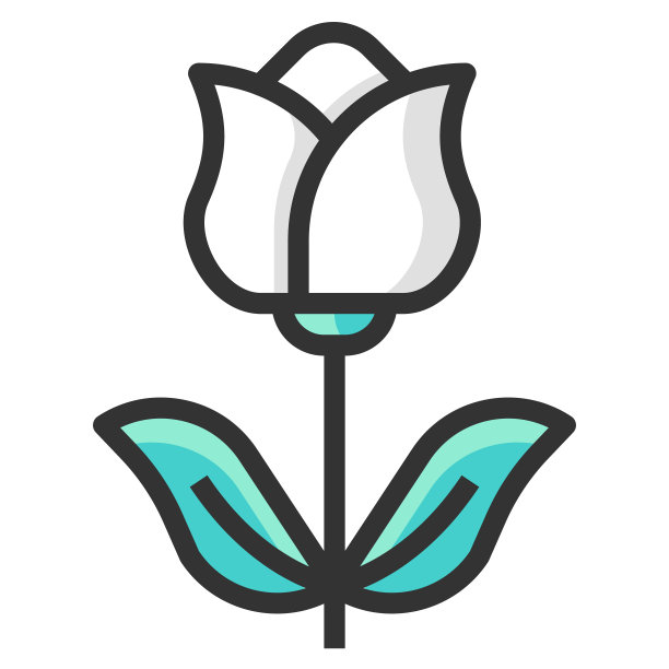 花图标线颜色矢量插图图片下载