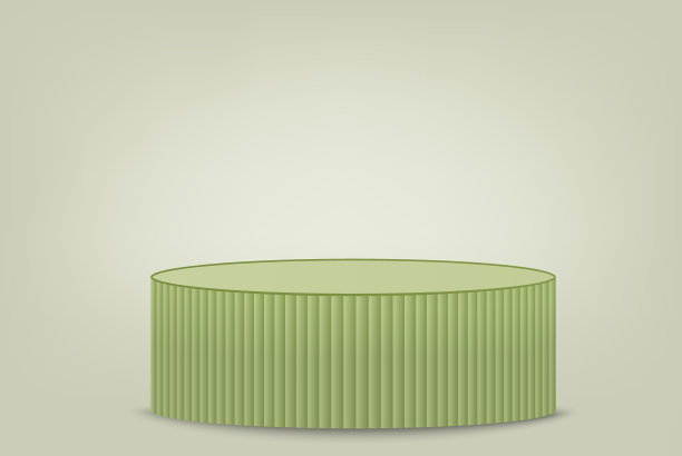 绿色低矮的基座上抽象的背景，基座三维矢量设计图片下载