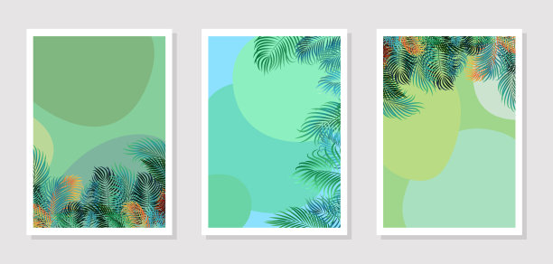 一套设计模板与夏季横幅输入信息附近的空白地区图片下载