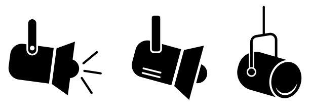 一组聚光灯图标图片下载