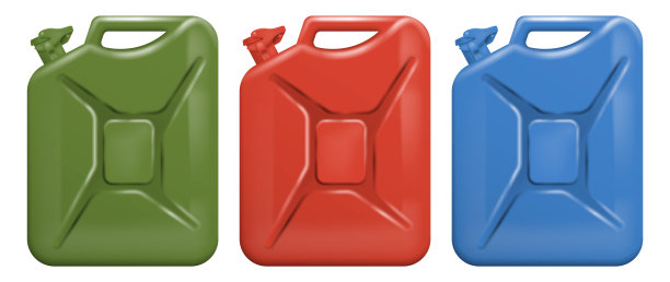 一套彩色燃料罐。矢量插图。图片下载