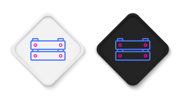 线条木盒图标孤立在白色背景图片下载