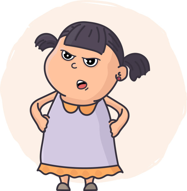 可爱的小女孩，小女孩发脾气和尖叫图片下载