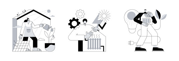 环境友好型建筑抽象概念矢量插图。图片下载