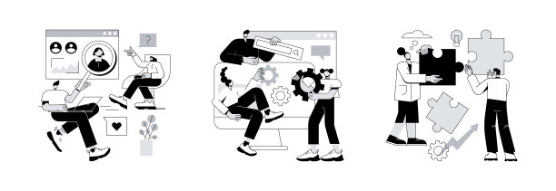 有效的团队合作抽象概念矢量插图。图片下载