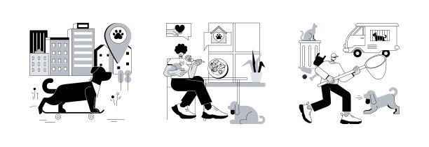 宠物饲养抽象概念矢量插图。图片下载