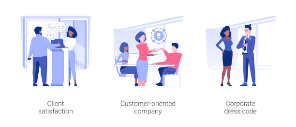 企业文化孤立概念矢量插图。图片下载