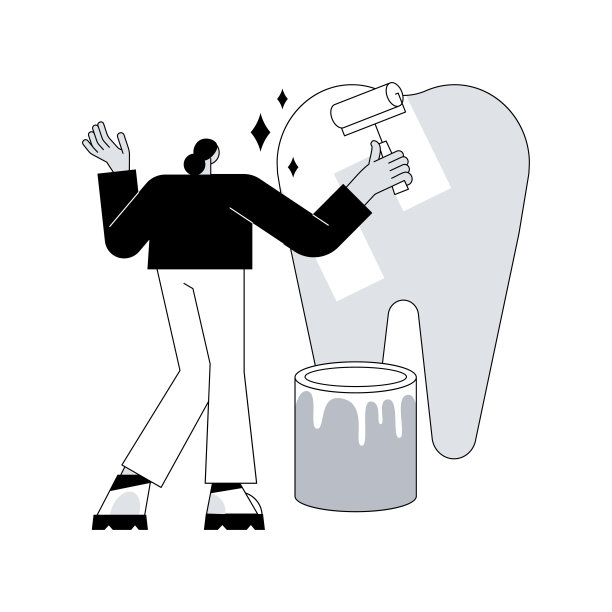 牙科美容抽象概念矢量插图。图片下载