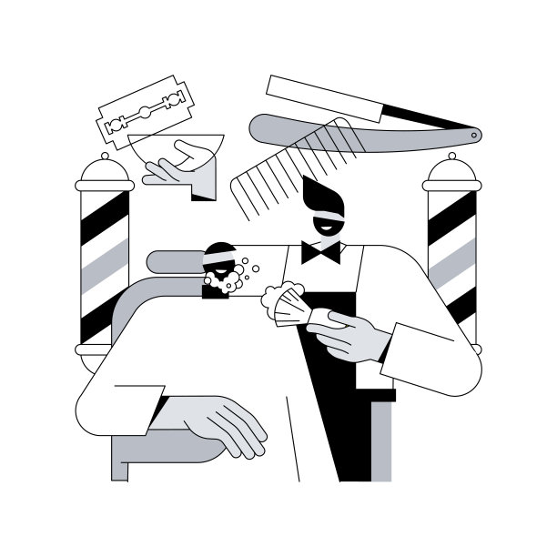 理发店抽象概念矢量插图。图片下载