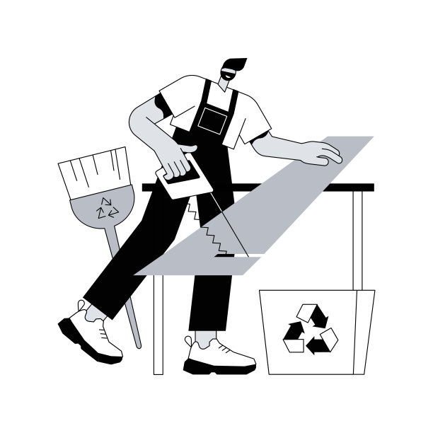 无废料木材产品抽象概念矢量插图。图片下载