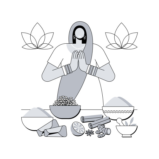 印度菜抽象概念矢量插图。图片下载