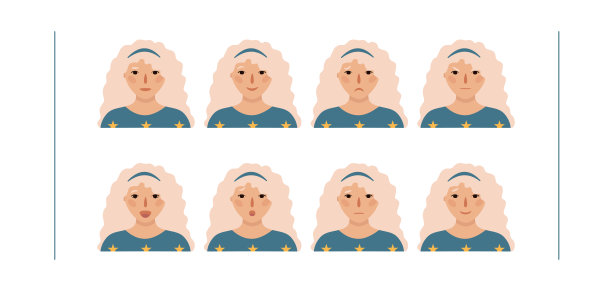 女孩肖像矢量图集图片下载