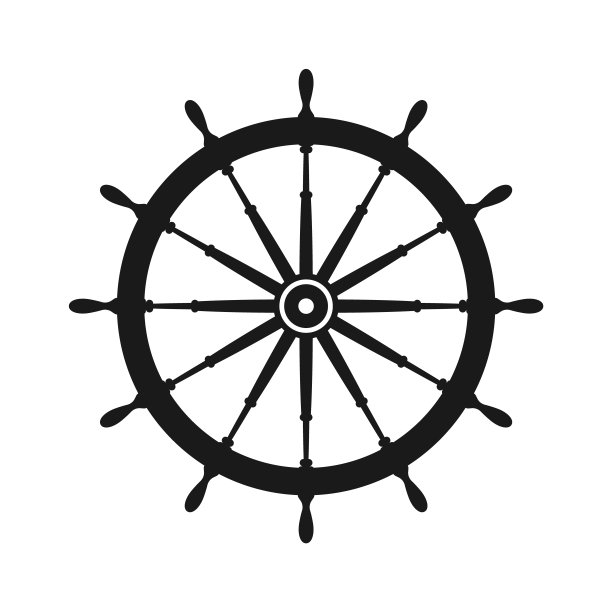 的方向盘。船、游艇复古轮的符号。航海舵图标。海洋设计元素。矢量图图片下载