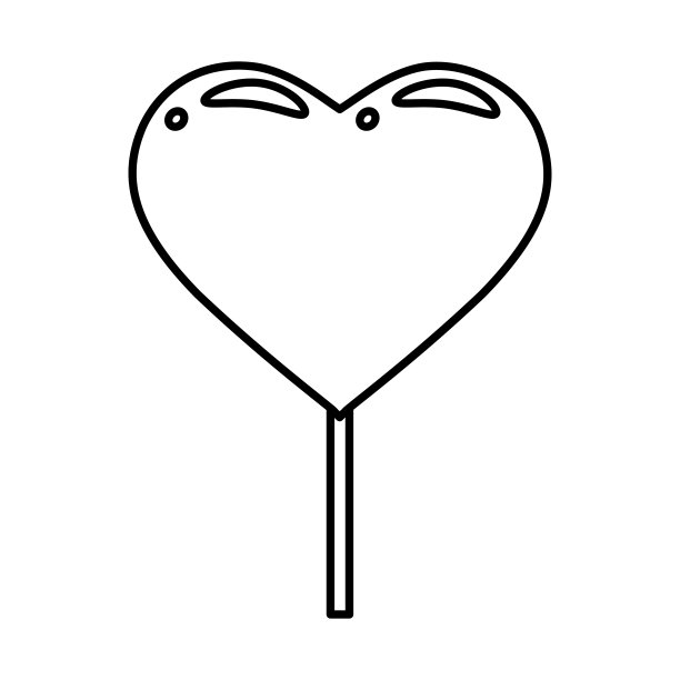 糖果漩涡棒棒糖心形图标线风格孤立向量图片下载