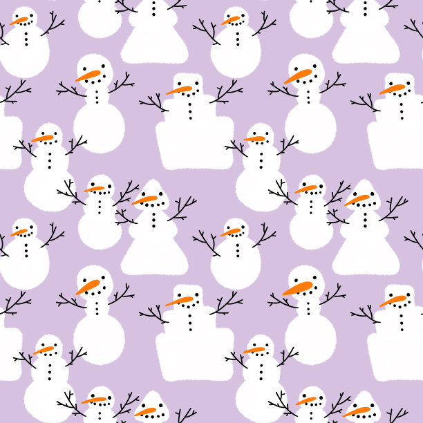 冬季印花与雪人和雪花图片下载