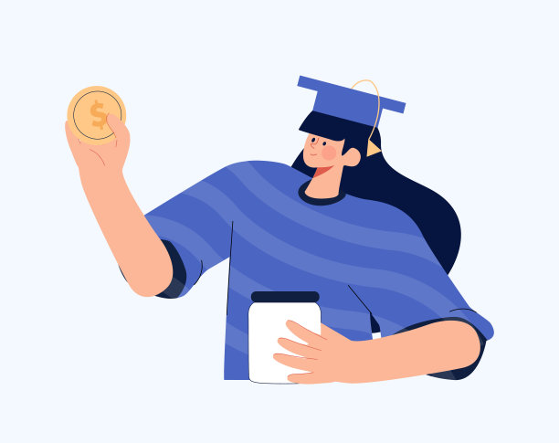 金融教育插图。学生性格投资教育和知识。财务管理图片下载