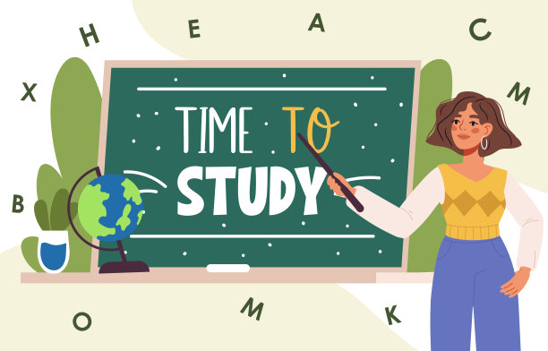 女老师在教室里。学校和学习观念，教师节到。欢迎回到学校。平面向量插图素材图片