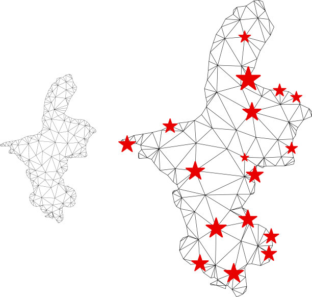 多边形网网格宁夏回族地区图片下载