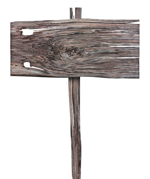 旧的木制标志孤立在白色背景上图片下载