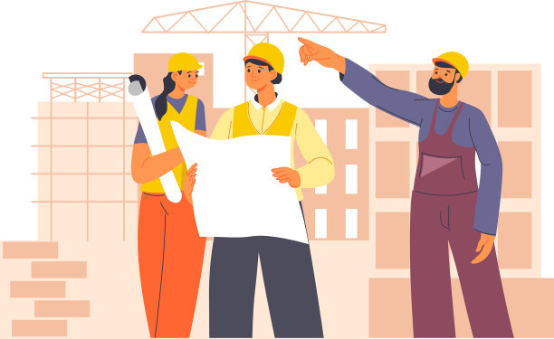 施工现场领班和工程师组图片下载