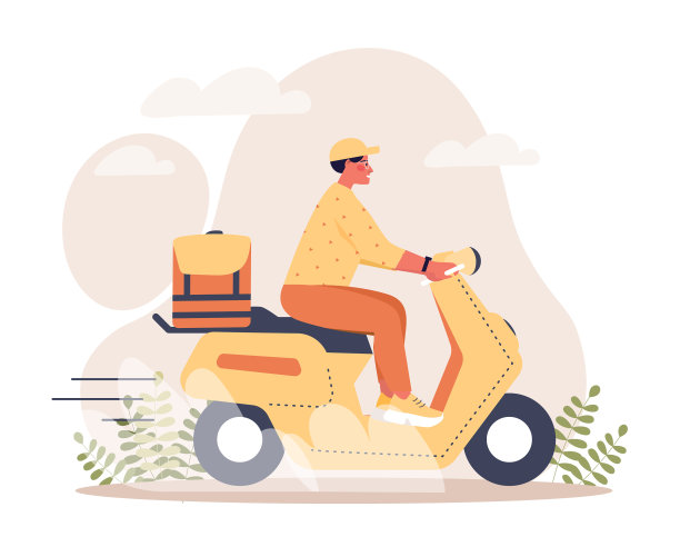 快递在自行车图片下载