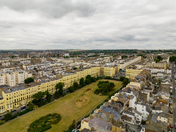 航拍照片摄政广场公园布莱顿海滩英国图片下载