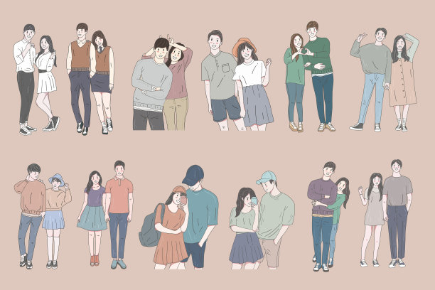 集收集捆绑可爱情侣幸福爱情图片下载