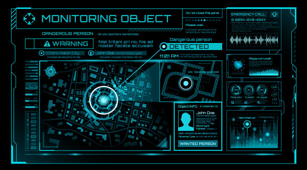 Hud安全监控系统技术画面图片下载